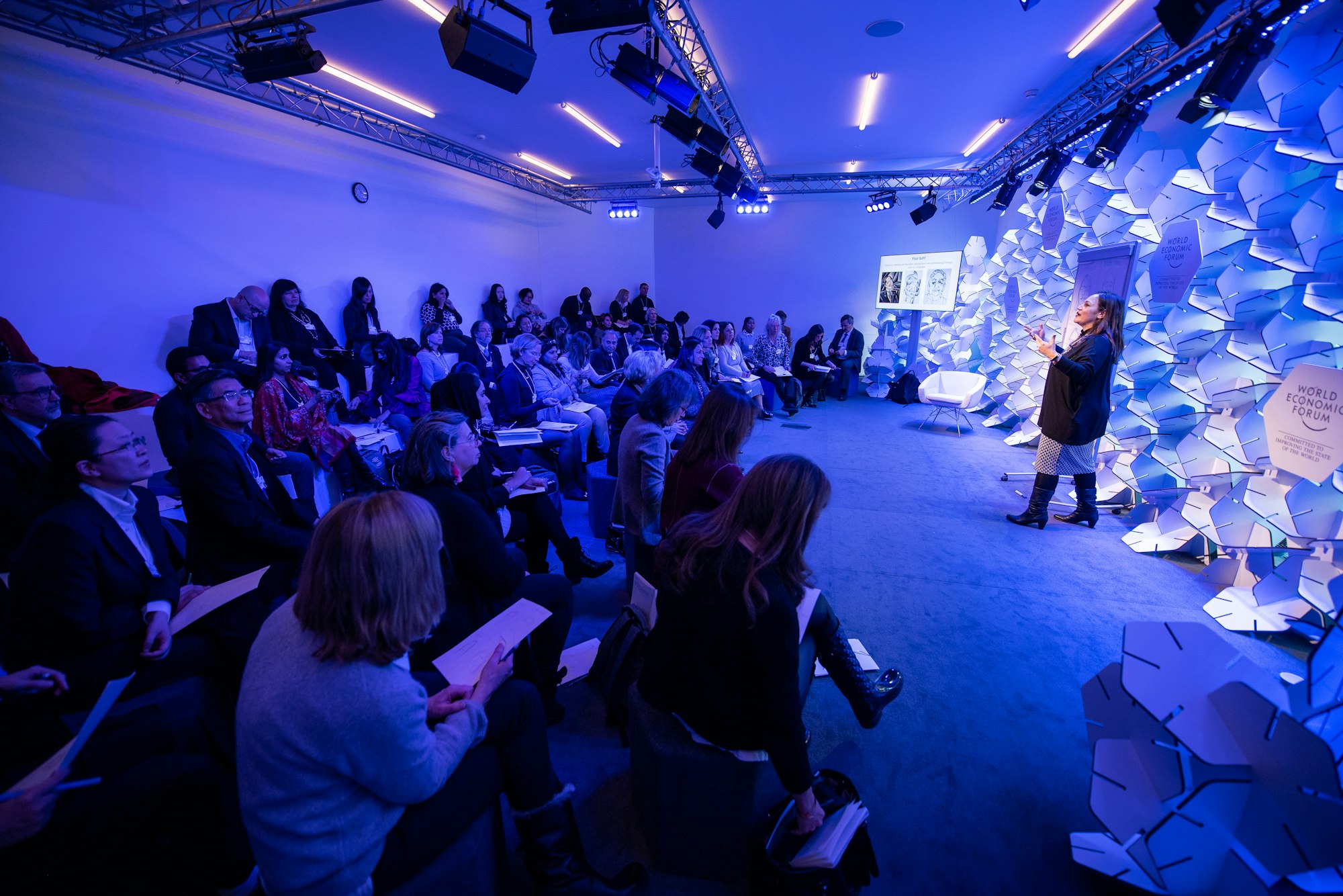 A speaker addressing delegates at a major international forum